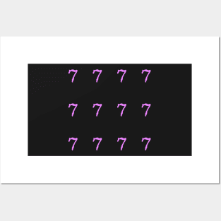 Pink Typewriter Number 7 Posters and Art